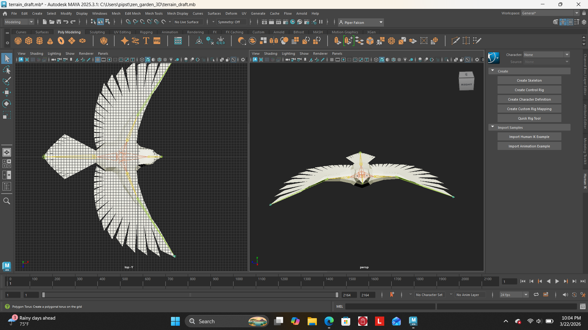 3D Modeled Bird Rig