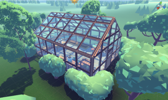 Verdant Echoes virtual greenhouse exterior