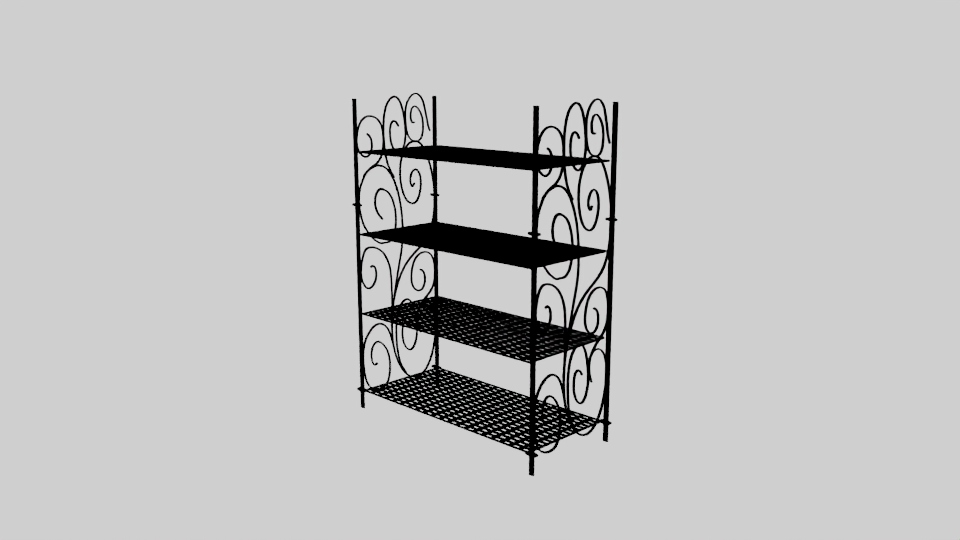 Wire shelf 3D prop asset